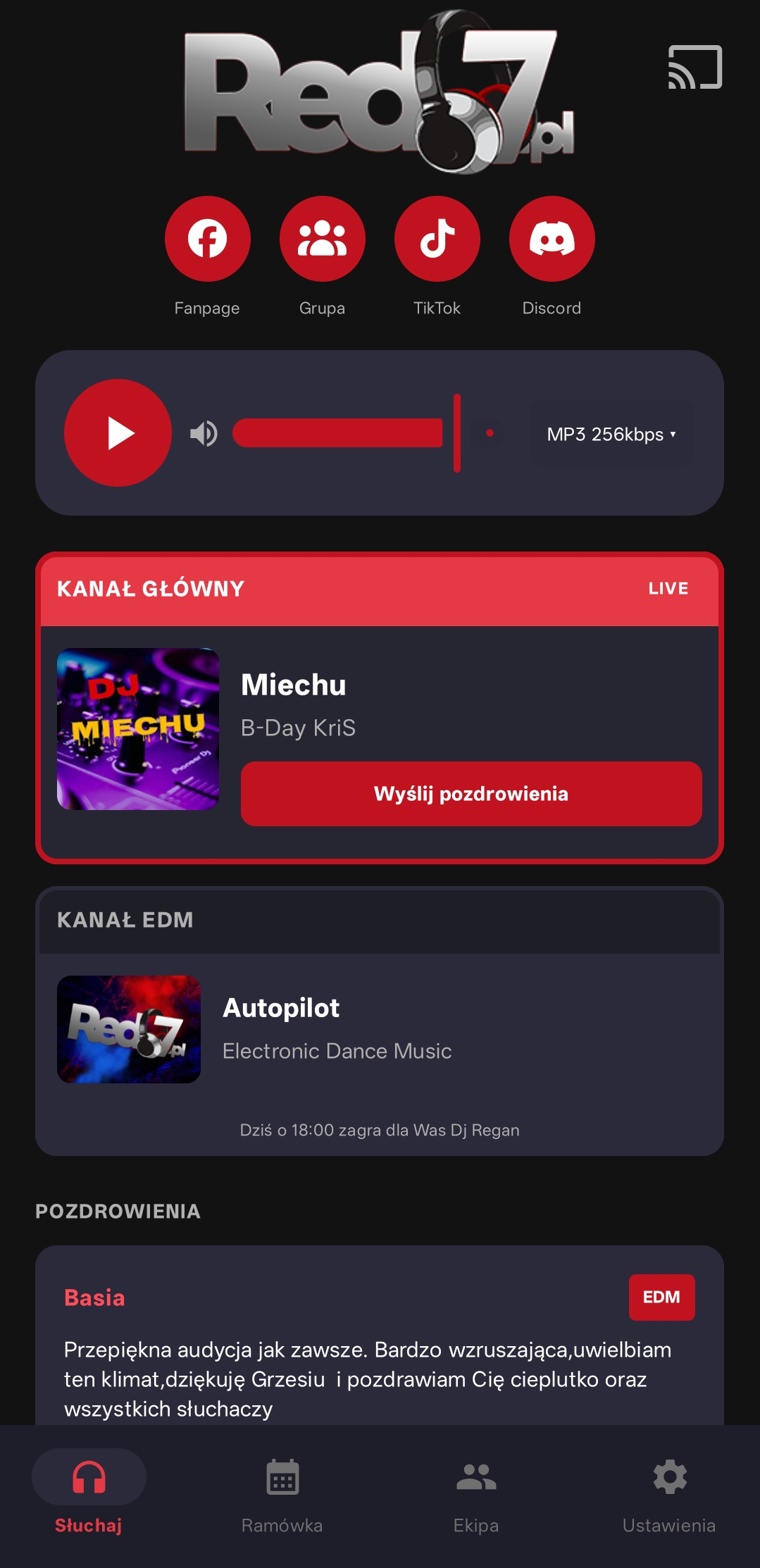Screenshot aplikacji Red7 na Androida