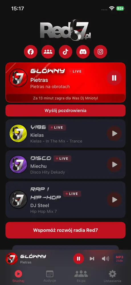 Screenshot aplikacji Red7 na iOS